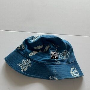Teal Bucket Hat with Ocean Print